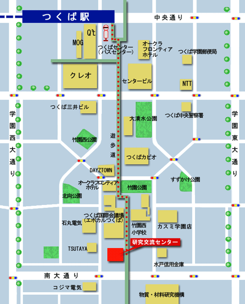 文部科学省 研究交流センター地図（文部科学省サイトより）